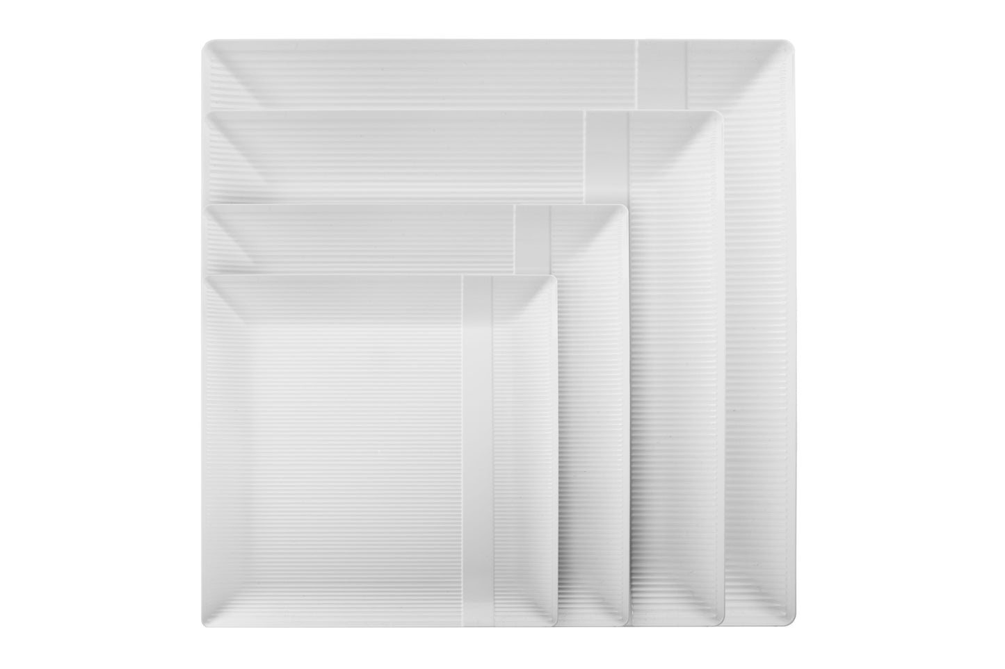 10.25 In. White Zen Design Plates - 10 Ct.