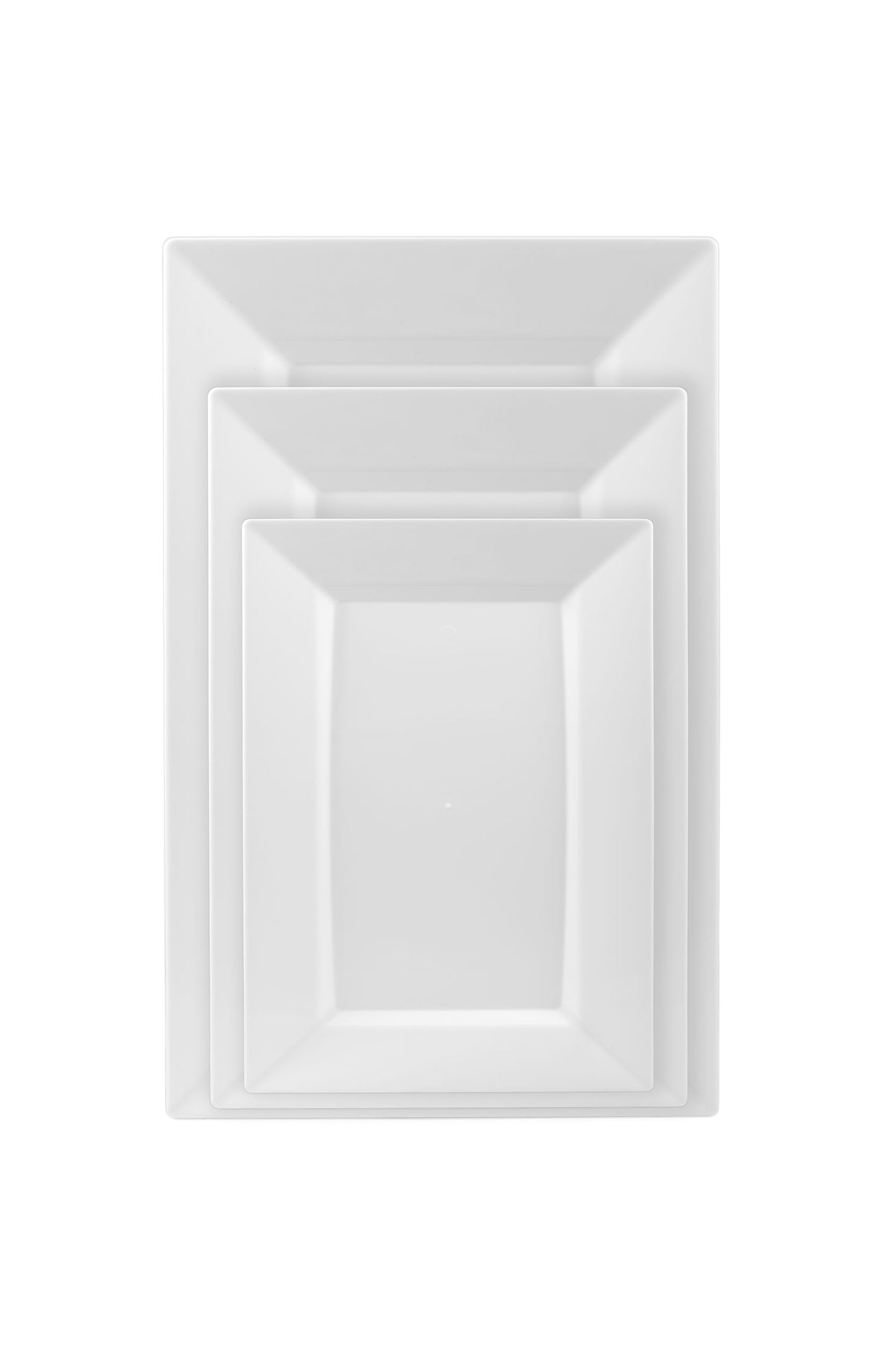11.5 In. White Rectangular Plates - 10 Ct.