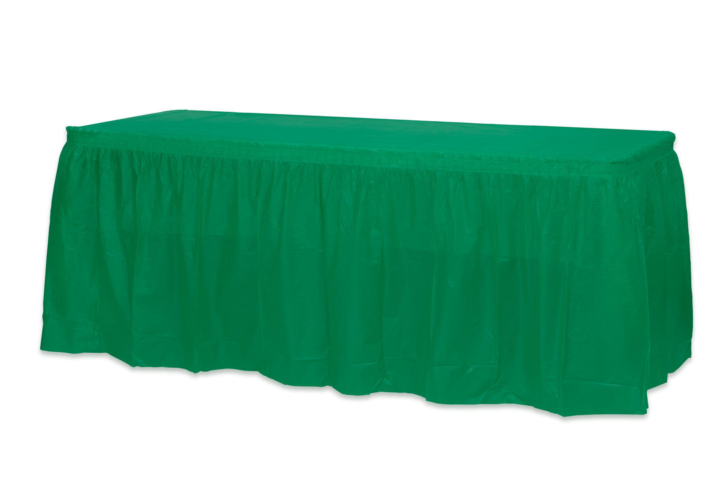Case of 48 - 14' x 29" Table Skirt - Emerald Green