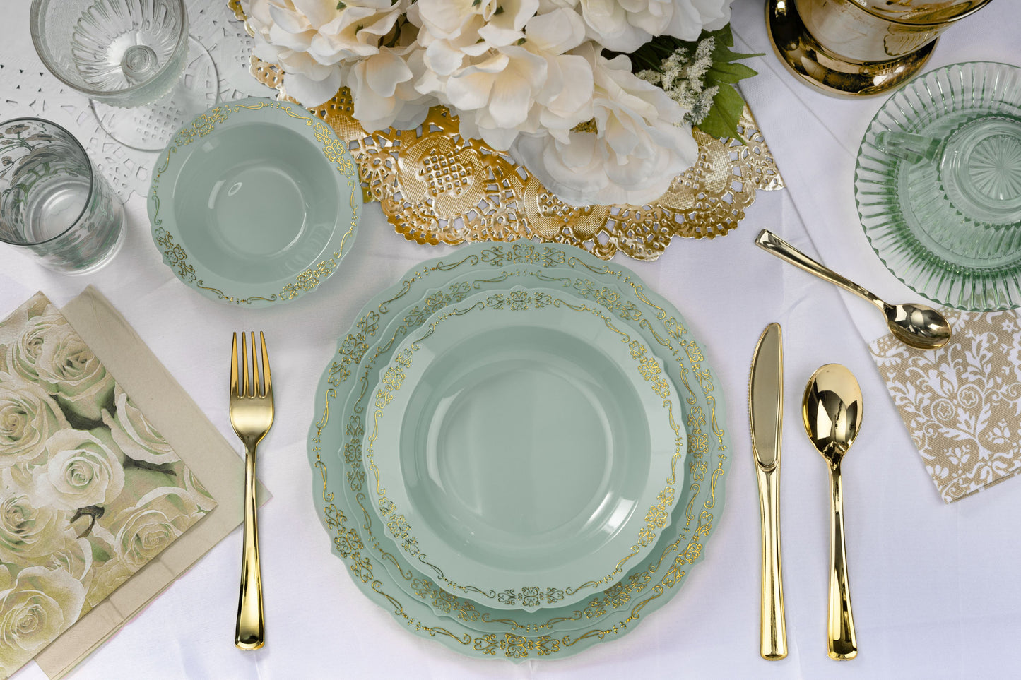 Case of 6 - 5 oz. Robin Blue Victorian Design Bowls - 20 ct.