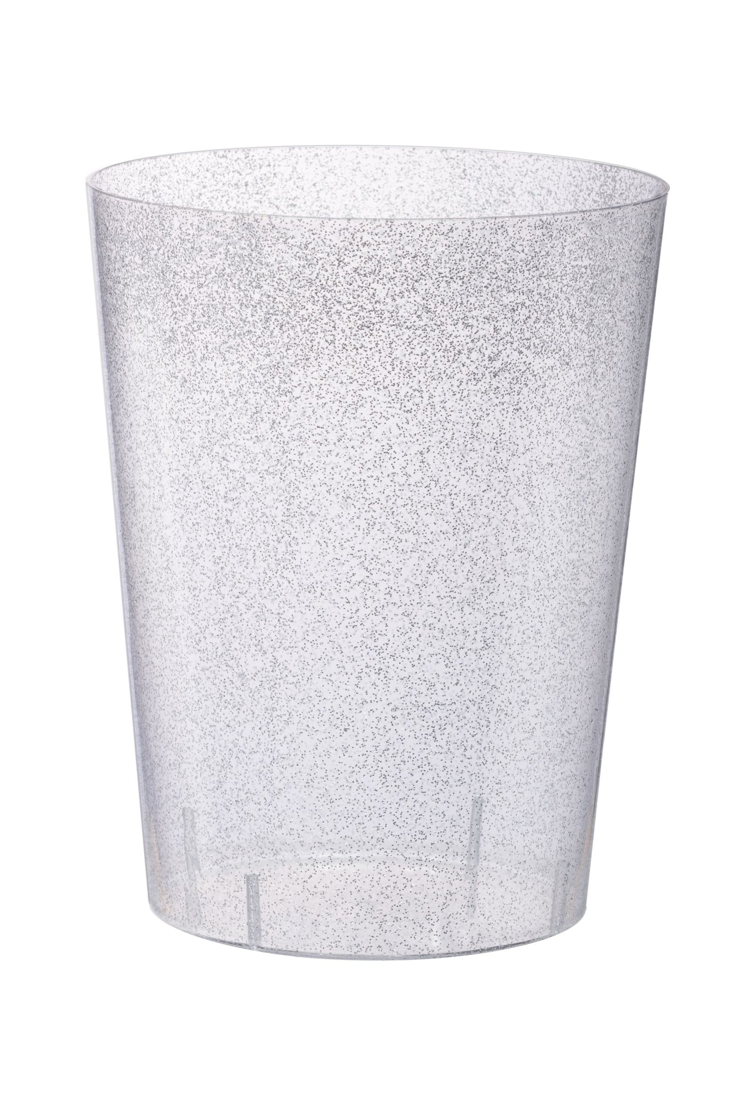 Case of 48 - Clear Ice Bucket with Silver Glitter