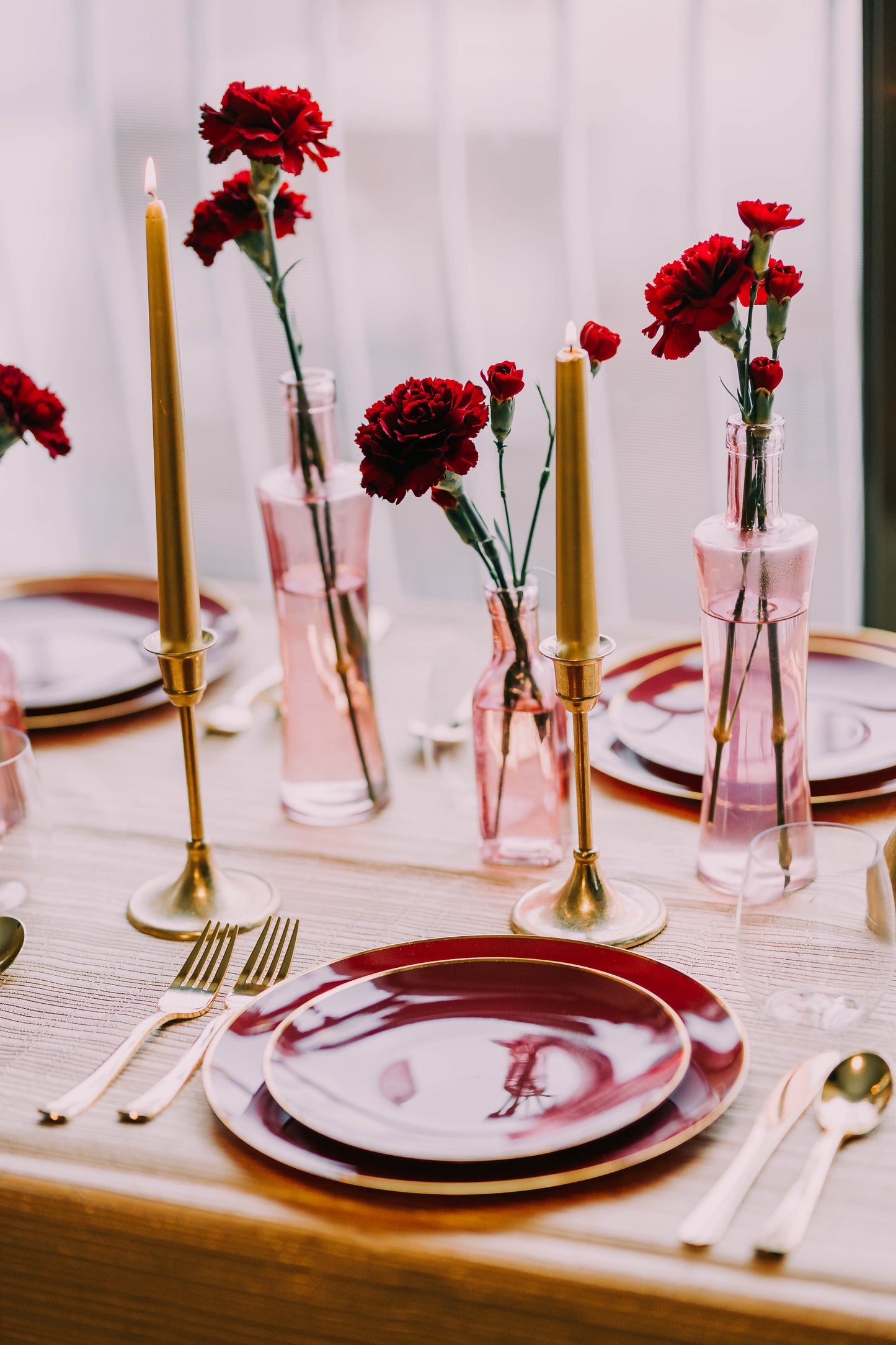 Case of 12 - 8" Classic Burgundy Design Plates (10)