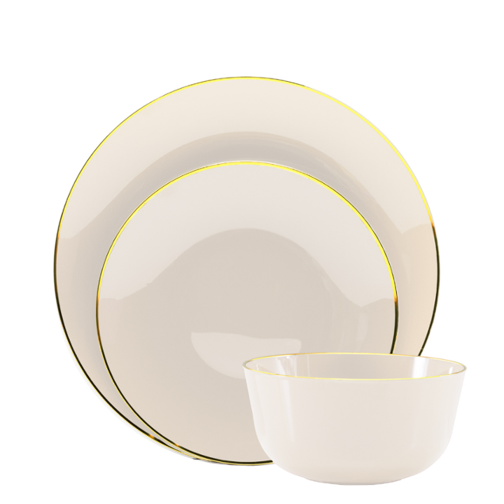 Classic Ivory Design Plastic Bowls - 10 Ct.