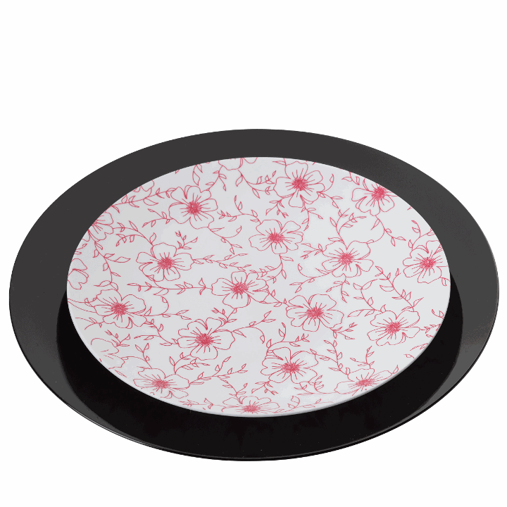 8 In. Flora Design Plastic Plates - 10 Ct.