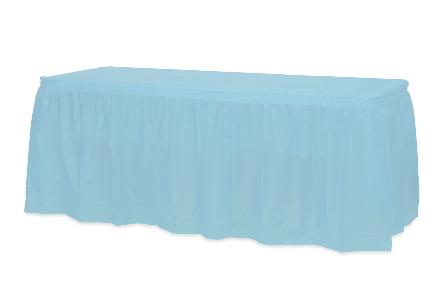 Case of 48 - 14' x 29" Table Skirt - Light Blue