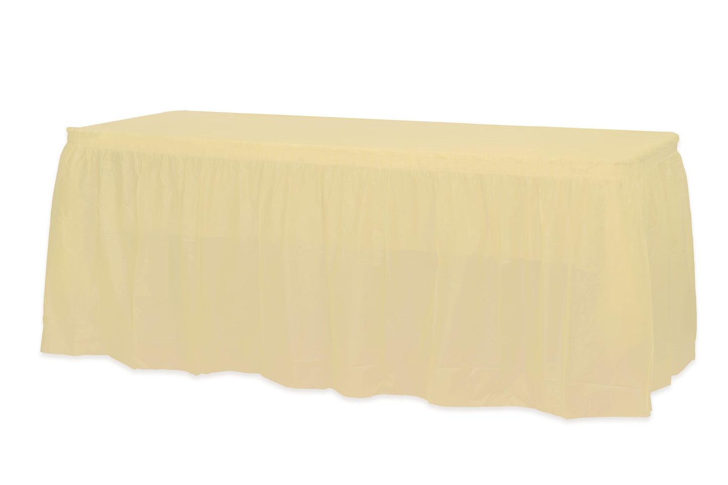 Case of 48 - 14' x 29" Table Skirt - Light Yellow