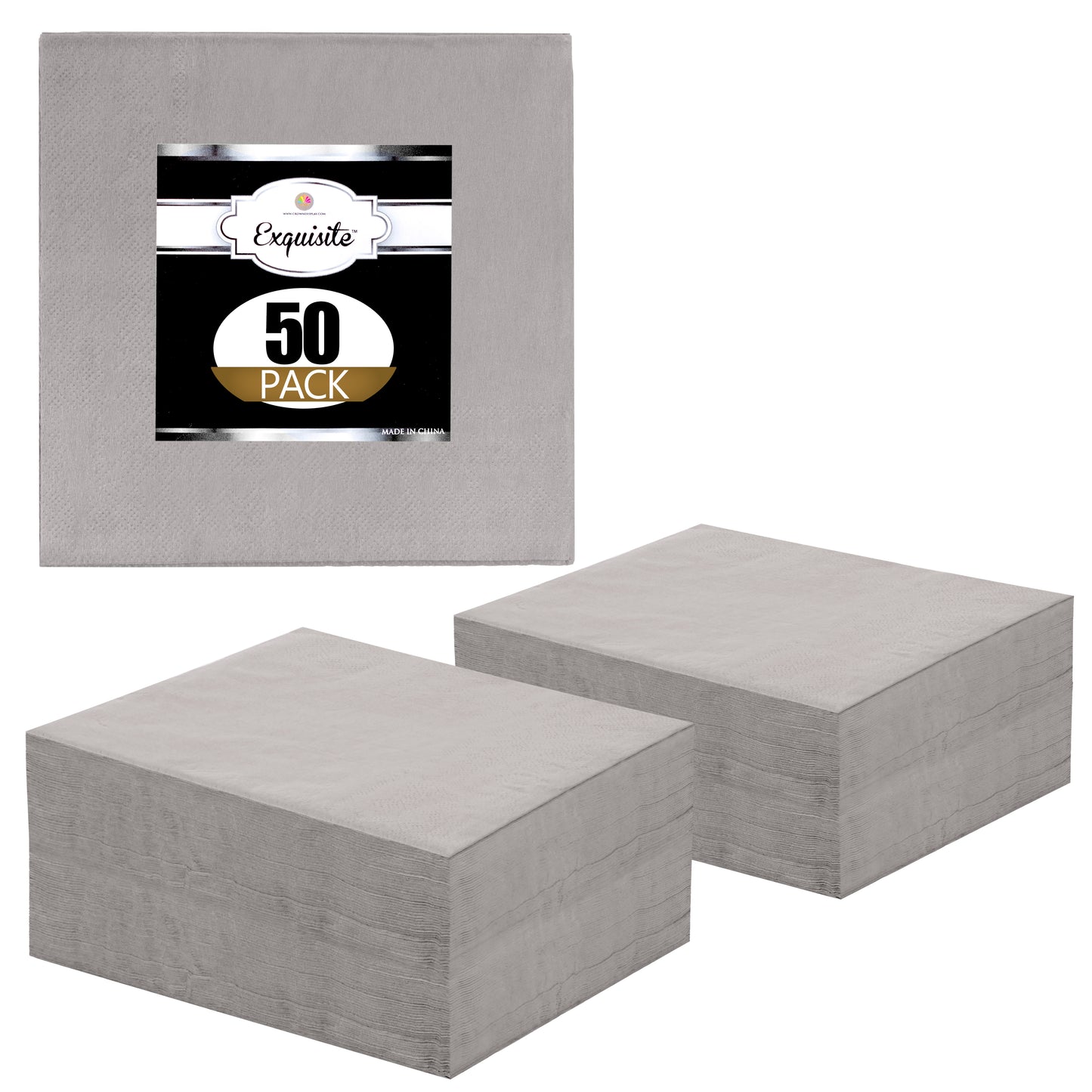 Case of 72 - 50 ct. 2-ply Luncheon Napkin - Silver