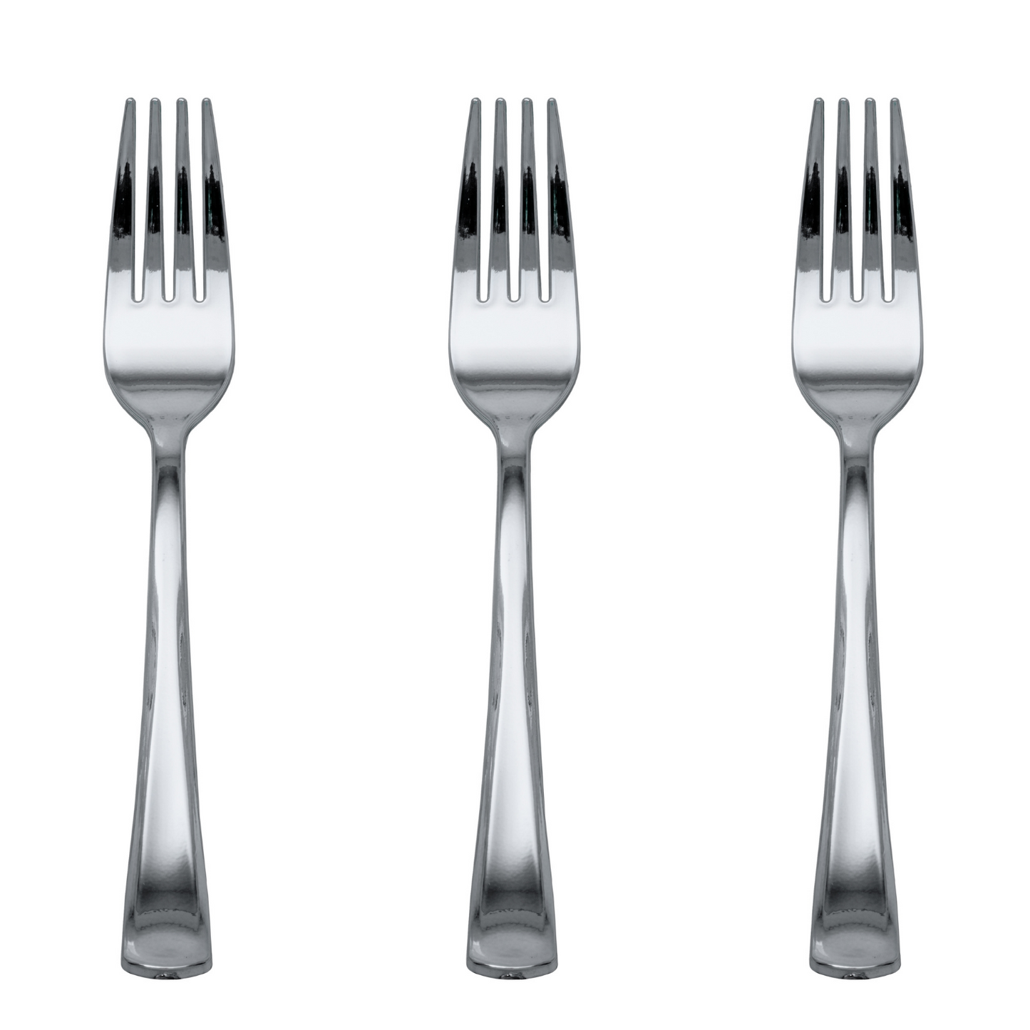 Case of 24 - Exquisite Classic Silver Plastic Forks - 20 ct.