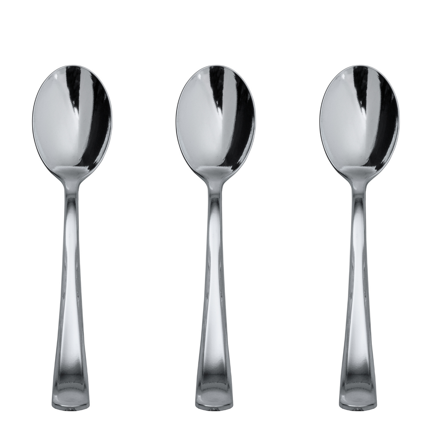 Case of 24 - Exquisite Classic Silver Plastic Spoons - 20 ct.