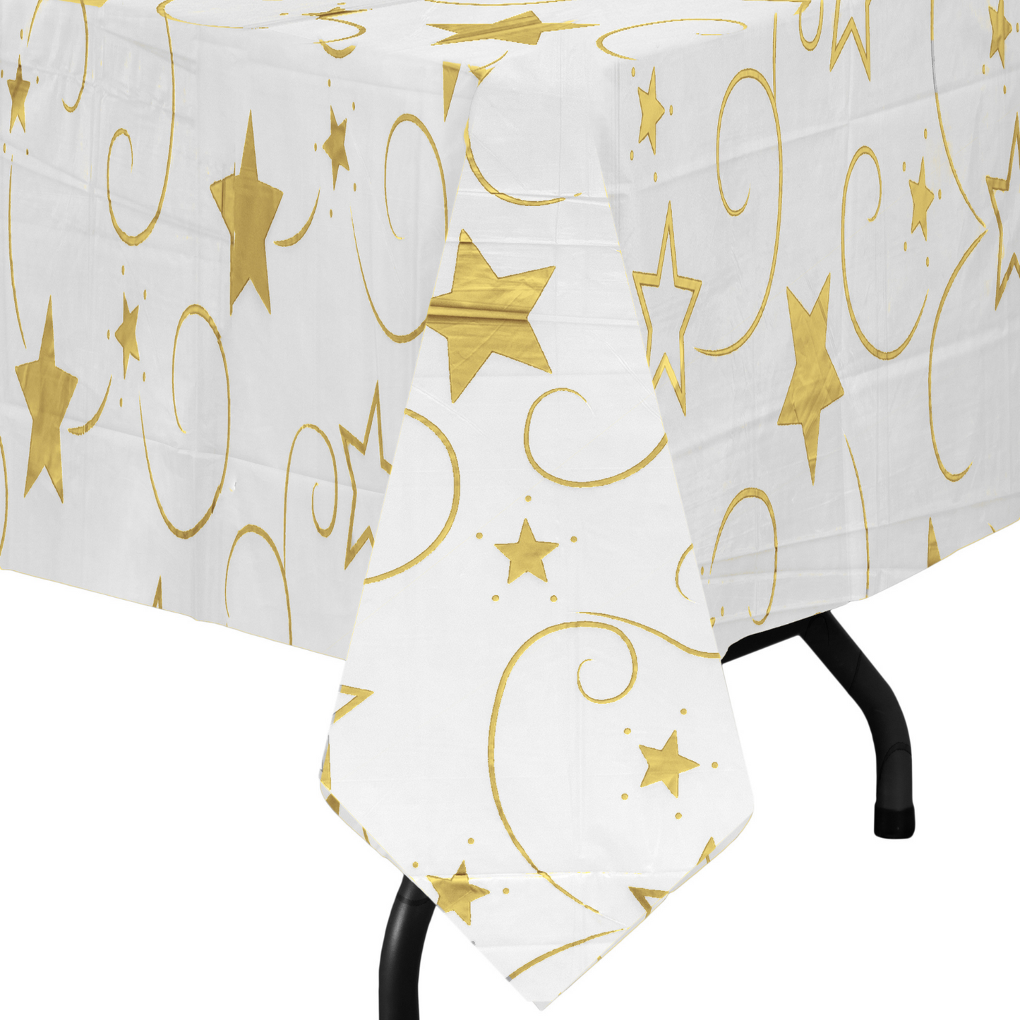 48 Pack Rectangle 54" x 108" Gold Star Tablecovers