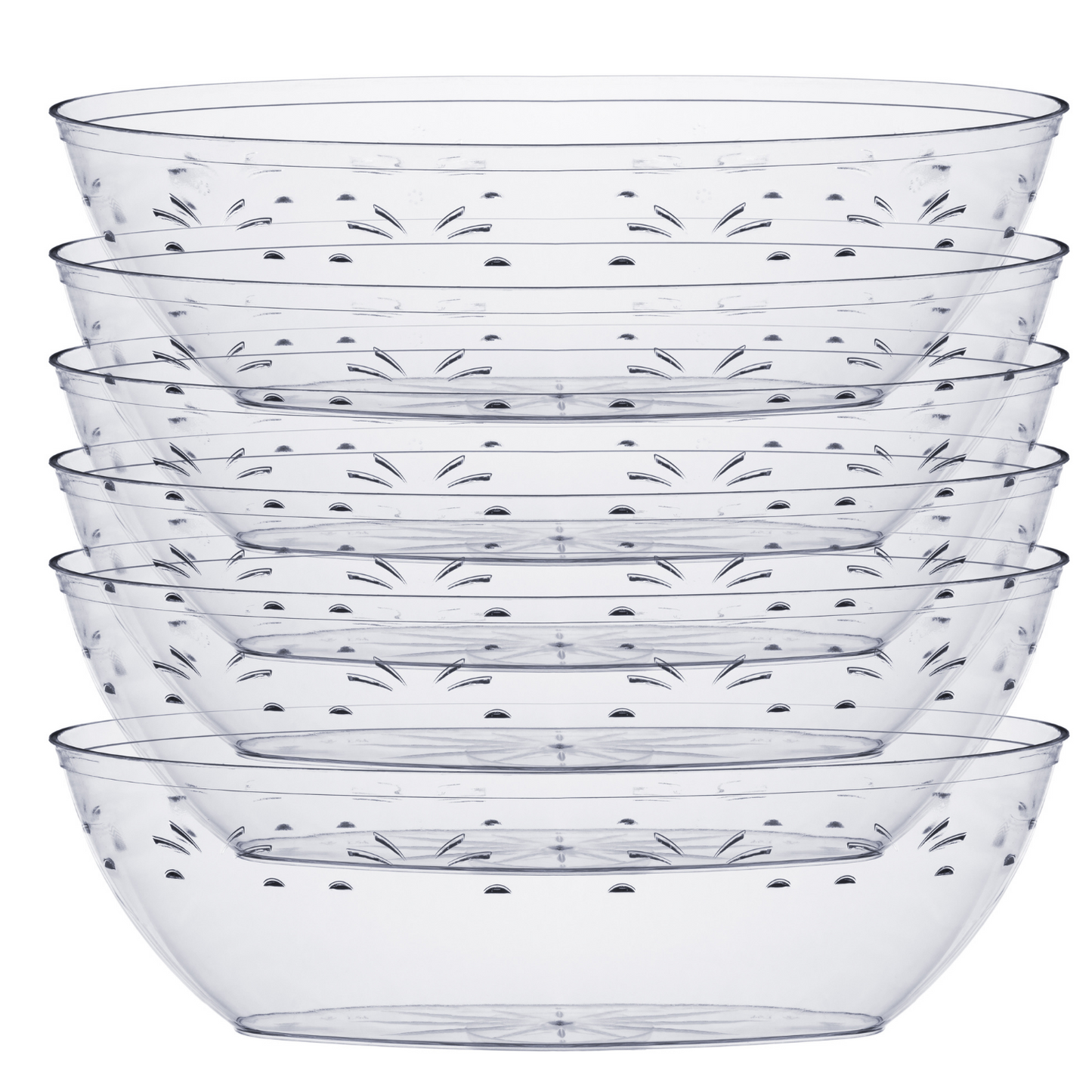 64 OZ. Clear oval bowl (50)