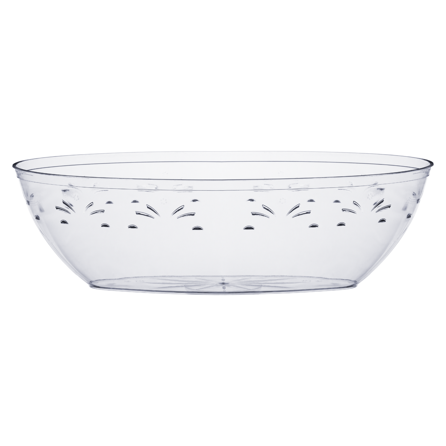 64 OZ. Clear oval bowl (50)