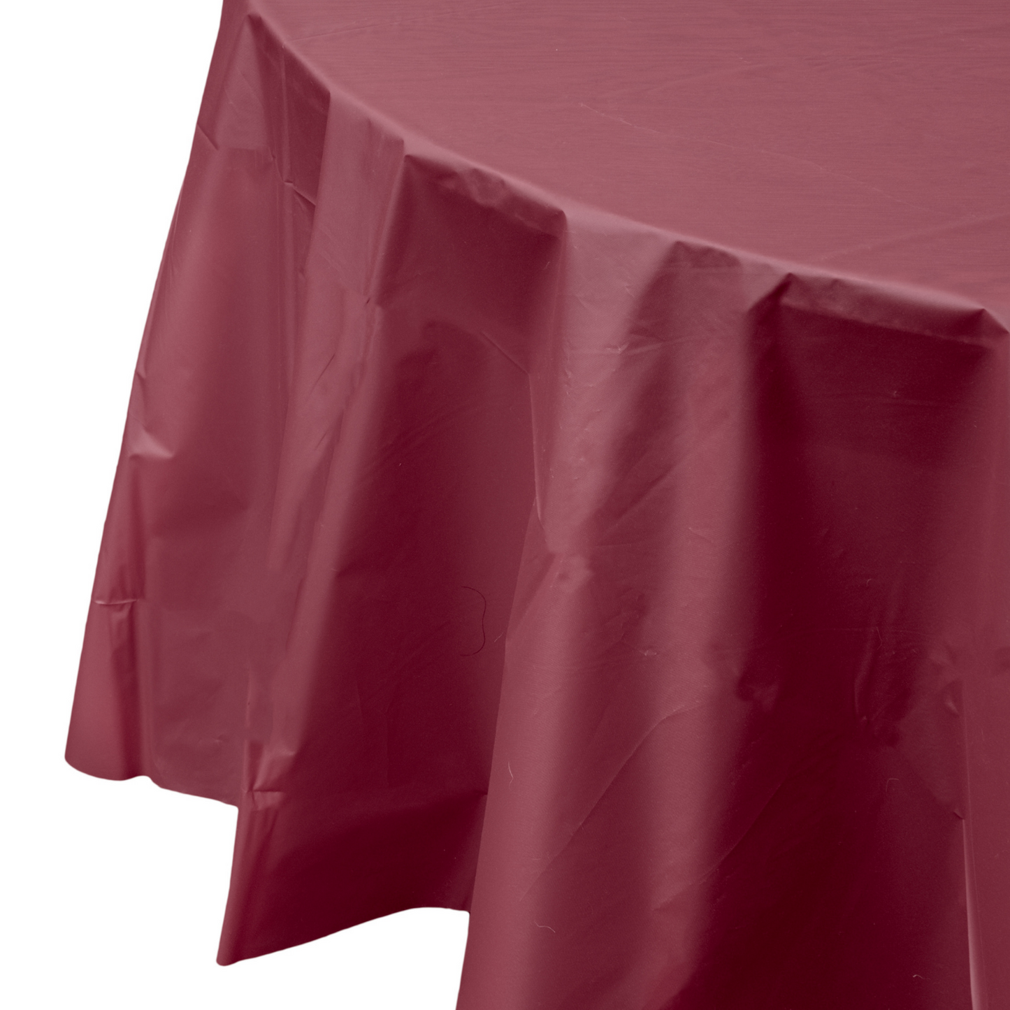 Burgundy Plastic Tablecover 84" Round Case Of 96