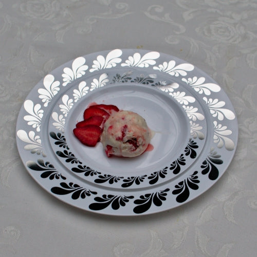 Case of 12 - 10.25" Silver Splash Premium Plates - 10 ct.