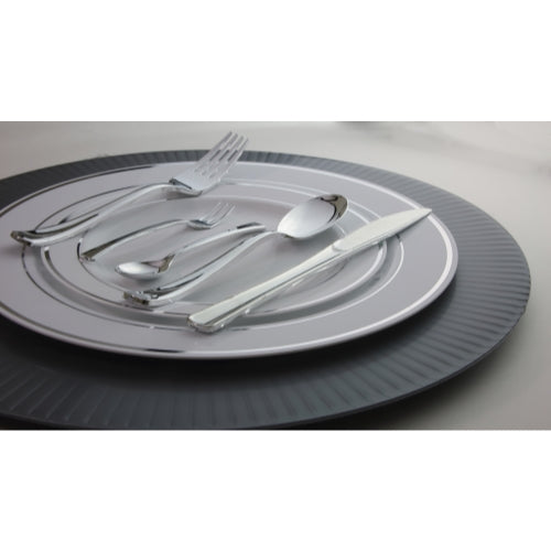 Case of 48 - Exquisite Classic Silver Plastic Tasting Spoons - 48 ct.