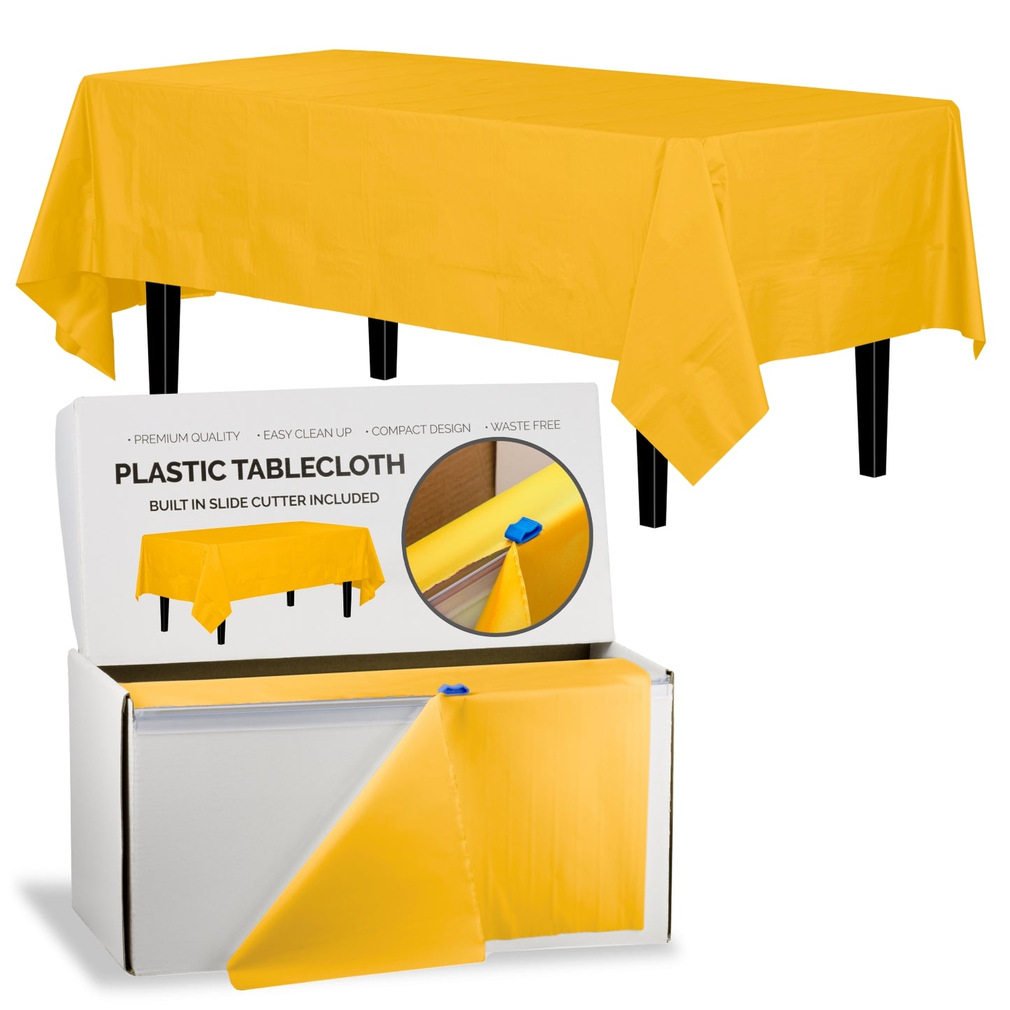 54" X 100' Select A Size Table Cover - Yellow