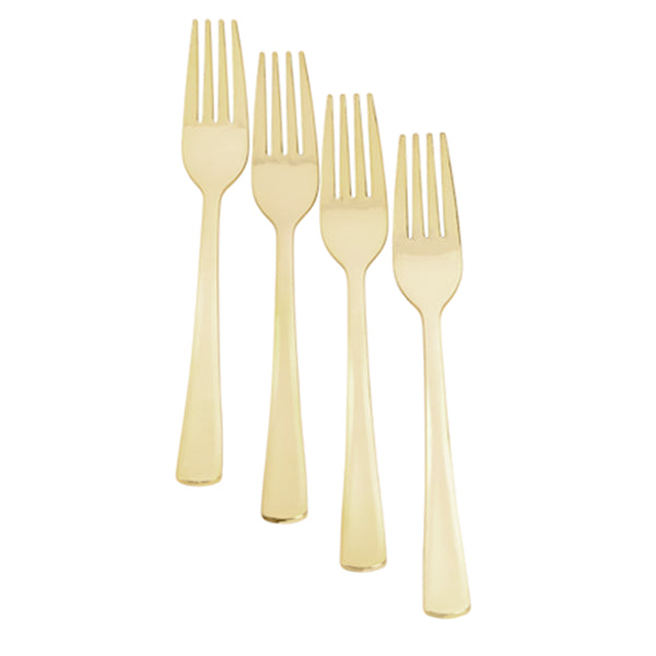 Exquisite Classic Gold Plastic Forks - 20 Ct.