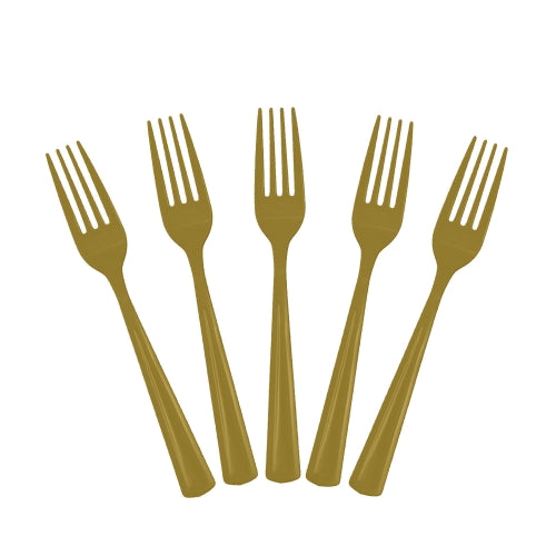 Heavy Duty Gold Plastic Forks - 50 Ct.