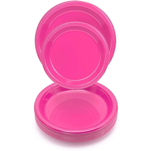 9 In. Cerise Plastic Plates - 50 Ct.