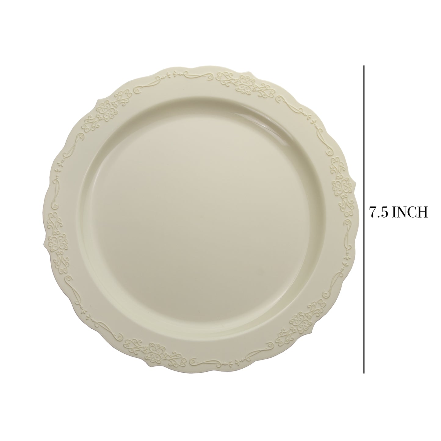 7.5 In. Ivory Victorian Design Plates - 20 ct.