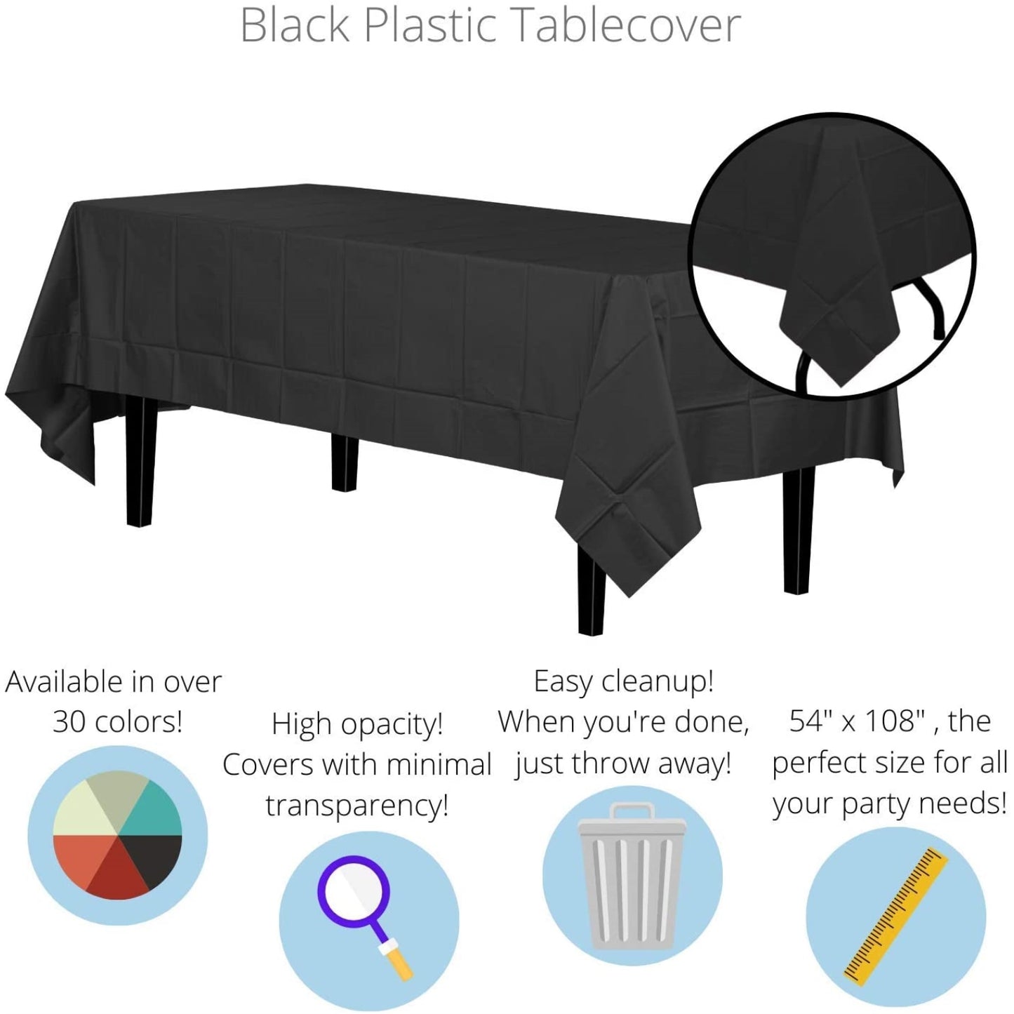 Premium Black Table Cover
