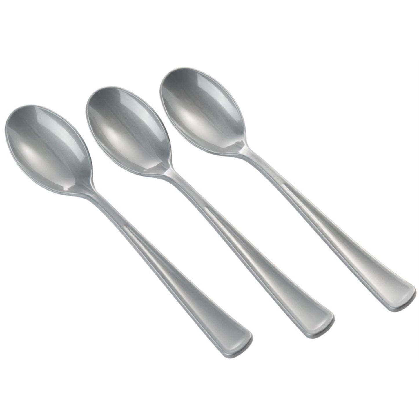 Heavy Duty Silver Plastic Spoons - 50 Ct.