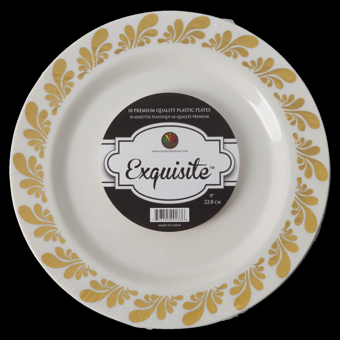 Case of 12 - 10.25" Gold Splash Premium Plates - 10 ct.