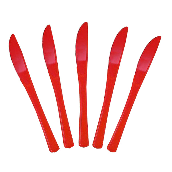 Heavy Duty Red Plastic Knives - 50 Ct.
