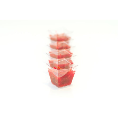 2 Oz. Clear Square Miniatures - 24 Ct.