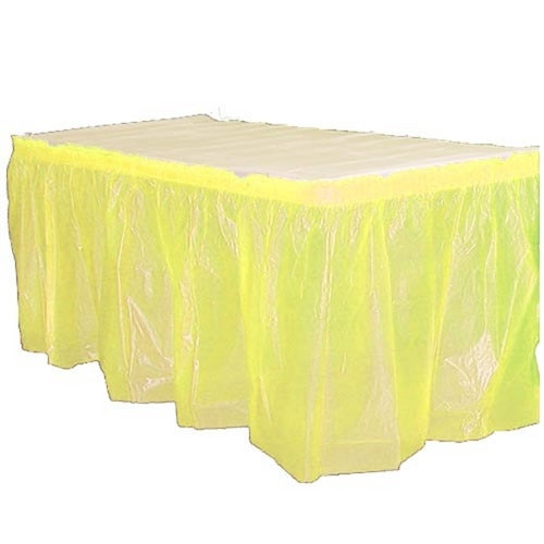 Light Yellow Plastic Table Skirt
