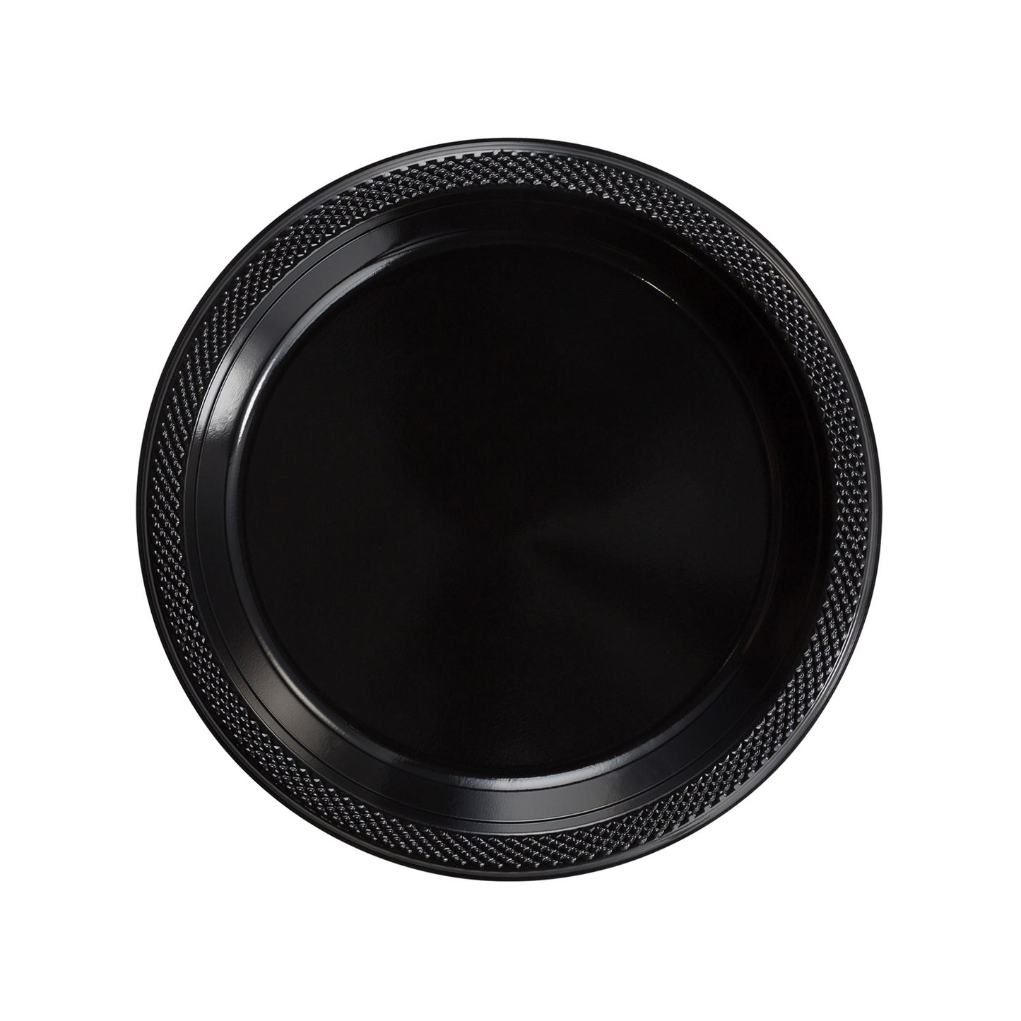 Case of 12 - 7" Plastic Plates 50 ct. - Black