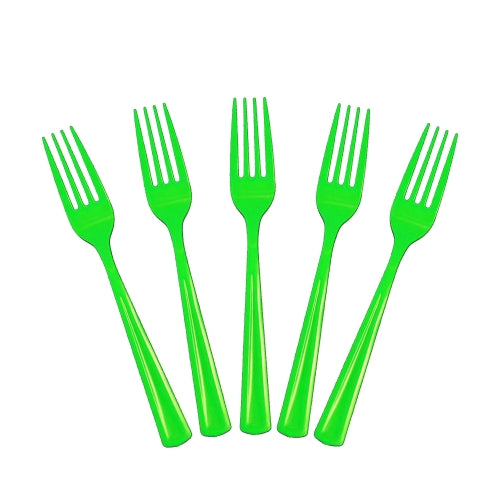 Heavy Duty Lime Green Plastic Forks - 50 Ct.