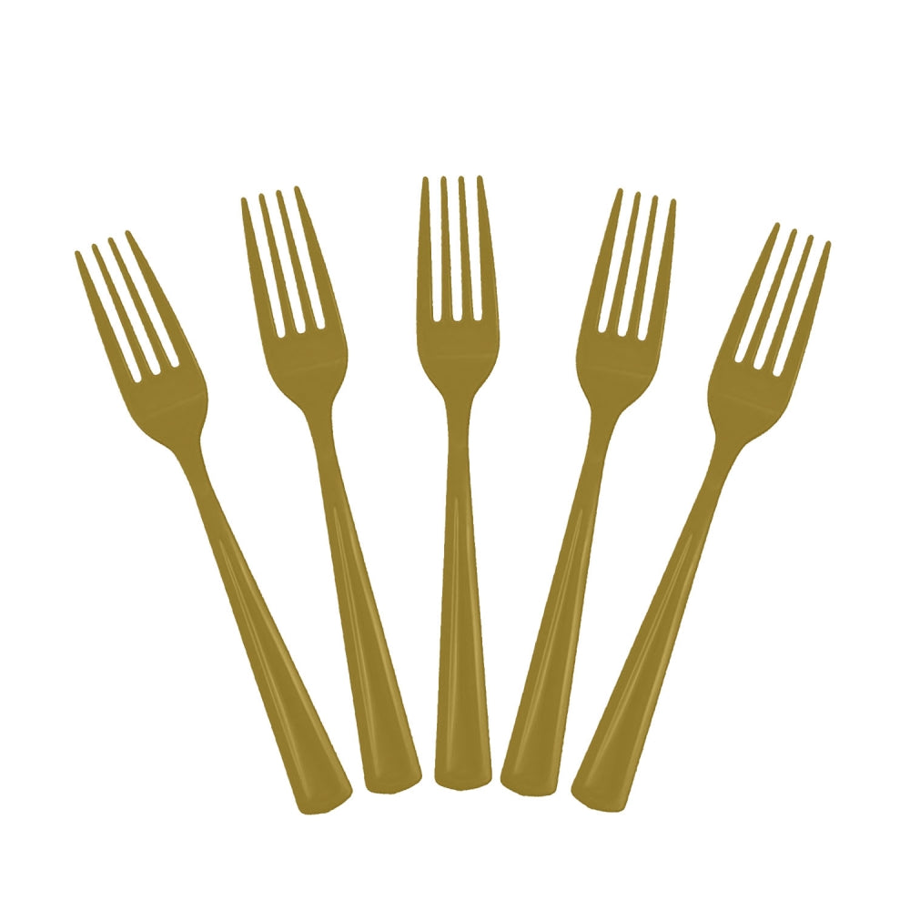 Heavy Duty Gold Plastic Forks - 50 Ct.