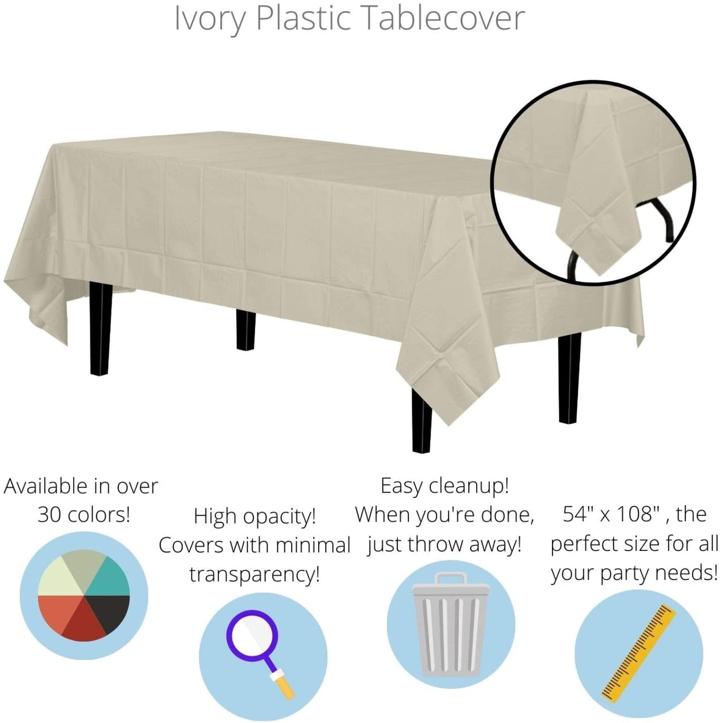 Premium Ivory Table Cover