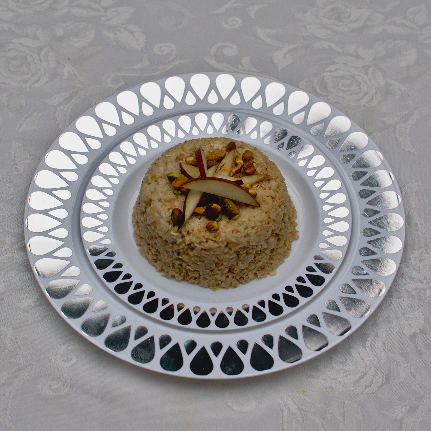 Case of 12 - Silver Droplet Premium Bowls - 10 ct.