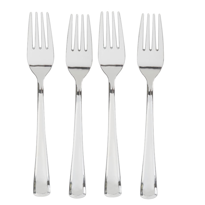 Exquisite Classic Silver Plastic Forks - 20 Ct.