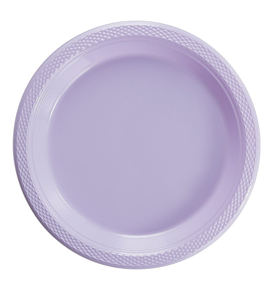 Case of 12 - 7" Plastic Plates 50 ct. - Lavender