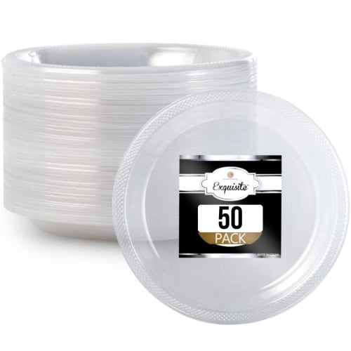10 In. Clear Plastic Plates - 50 Ct.