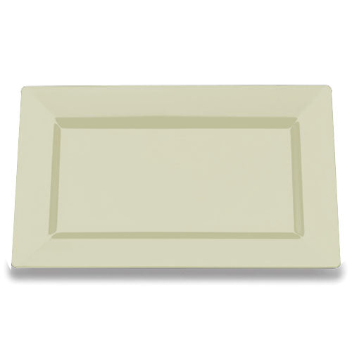 Case of 12 - 12.75" Ivory Rectangular Plate - 10 ct.