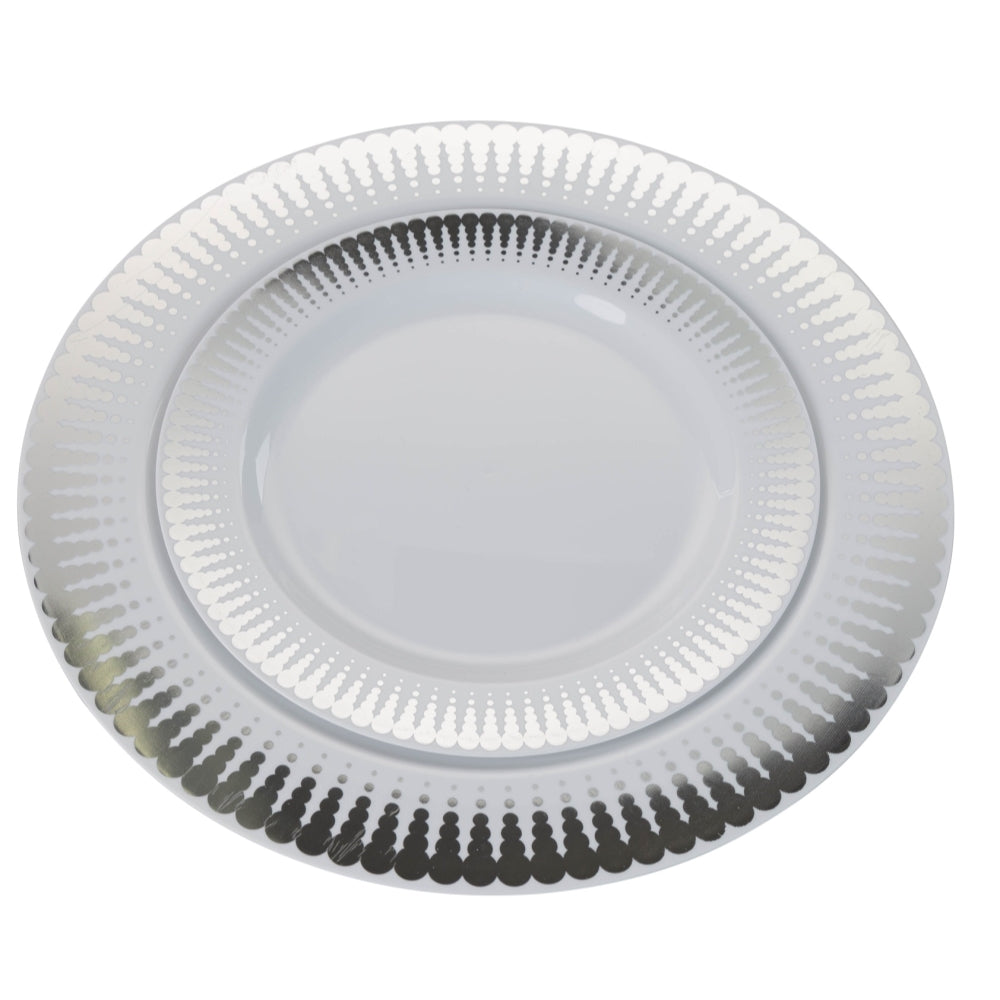 Case of 12 - 7.5" Silver Radial Premium Plates - 10 ct.