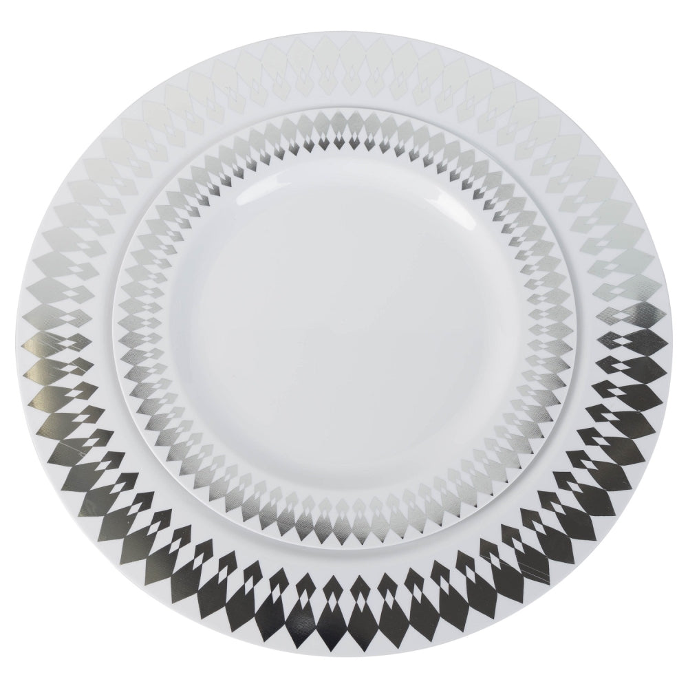 Case of 12 - 7.5" Silver Brilliance Premium Plates - 10 ct.