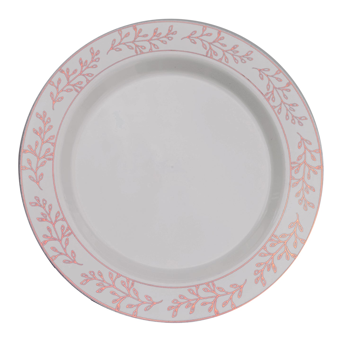 Case of 12 - 10.25" Rose Gold Leaf Premium Plates - 10 ct.