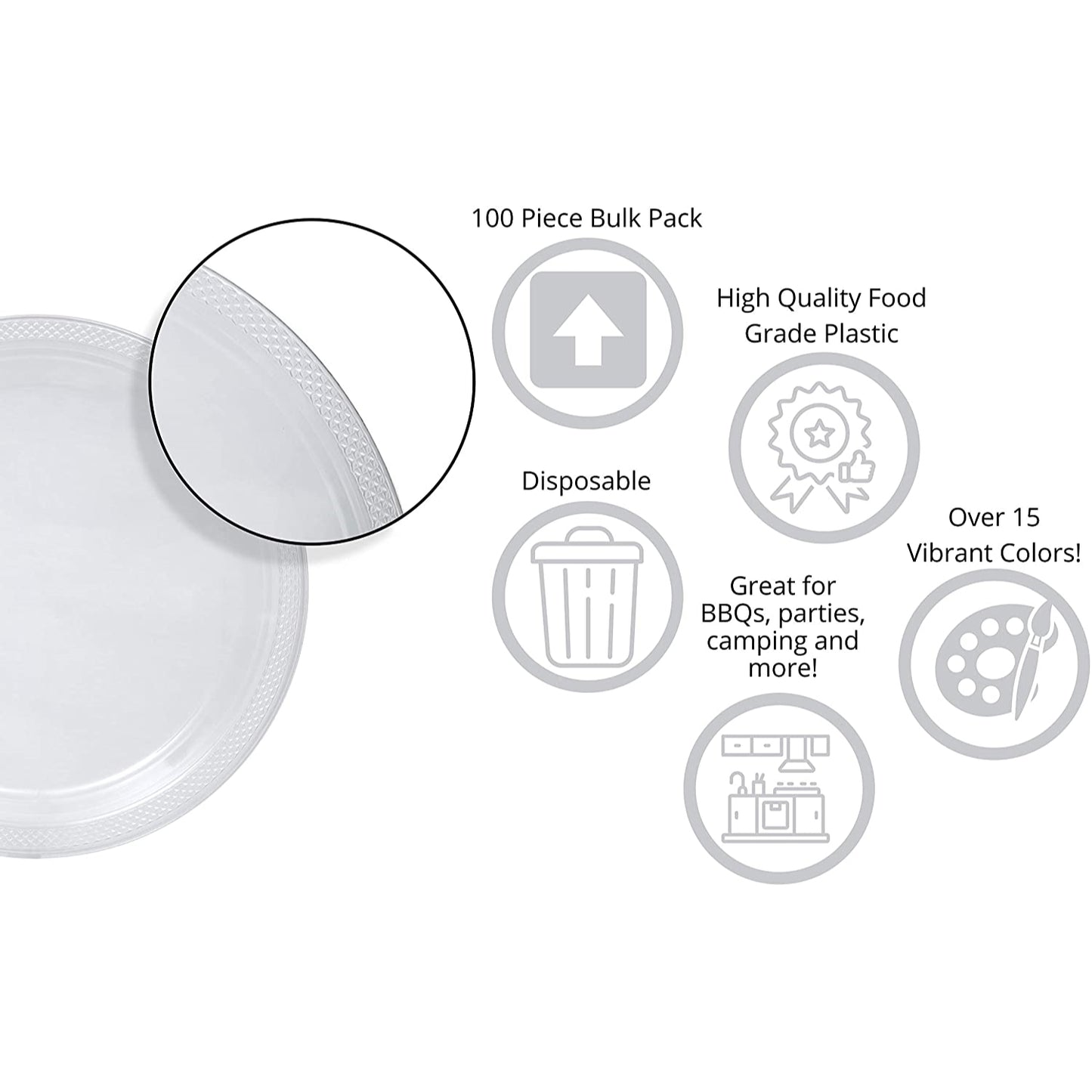10 In. Clear Plastic Plates - 50 Ct.