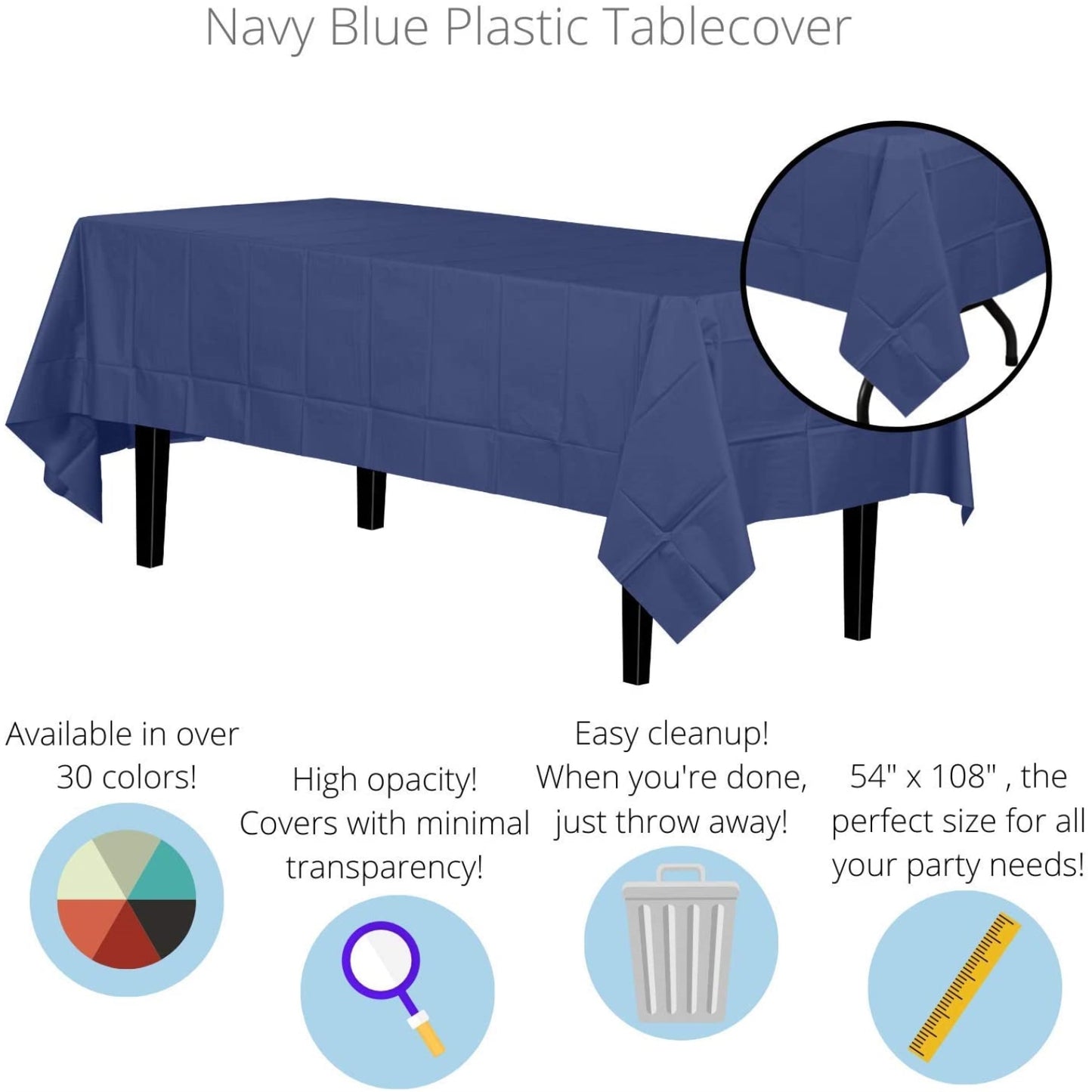 Premium Navy Blue Table Cover