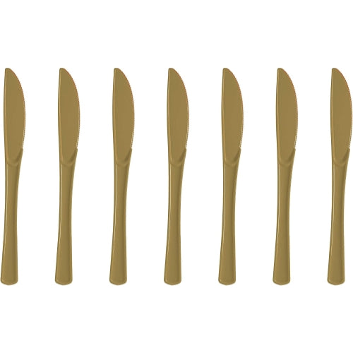 Heavy Duty Gold Plastic Knives - 50 Ct.