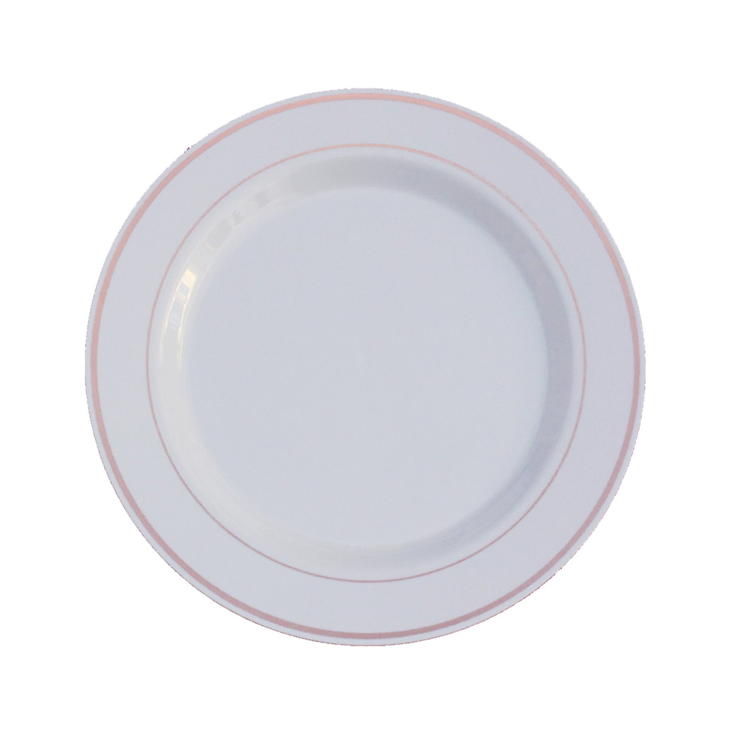 7.5 In. White/Rose Gold Line Design Plates - 10 Ct.