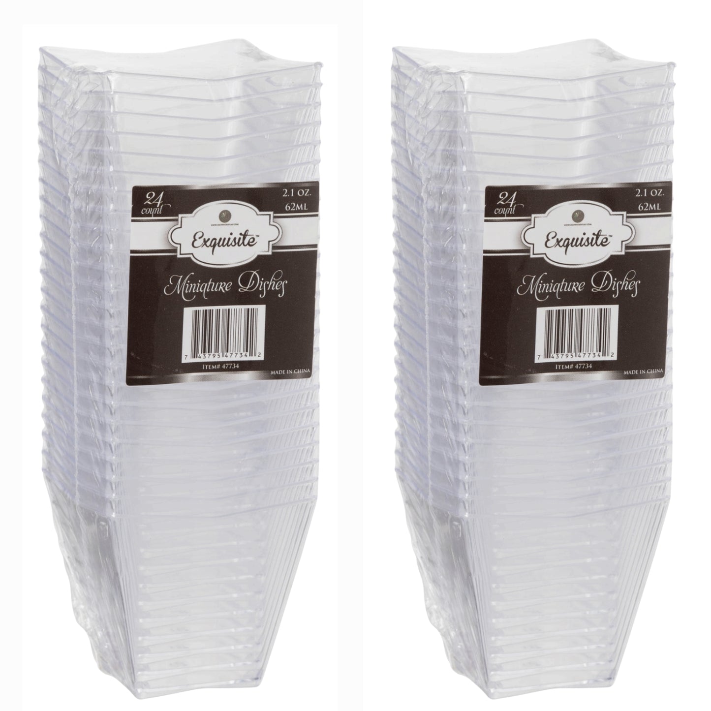 2 Oz. Clear Square Miniatures - 24 Ct.