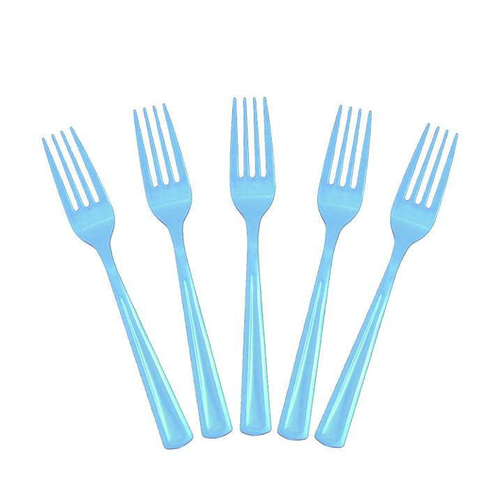 Heavy Duty Light Blue Plastic Forks - 50 Ct.