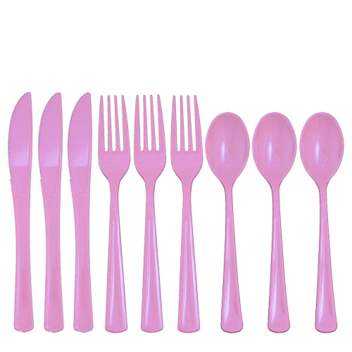 Case of 36 - Cutlery Combo Pack 24 ct. (8 ea.) - Pink