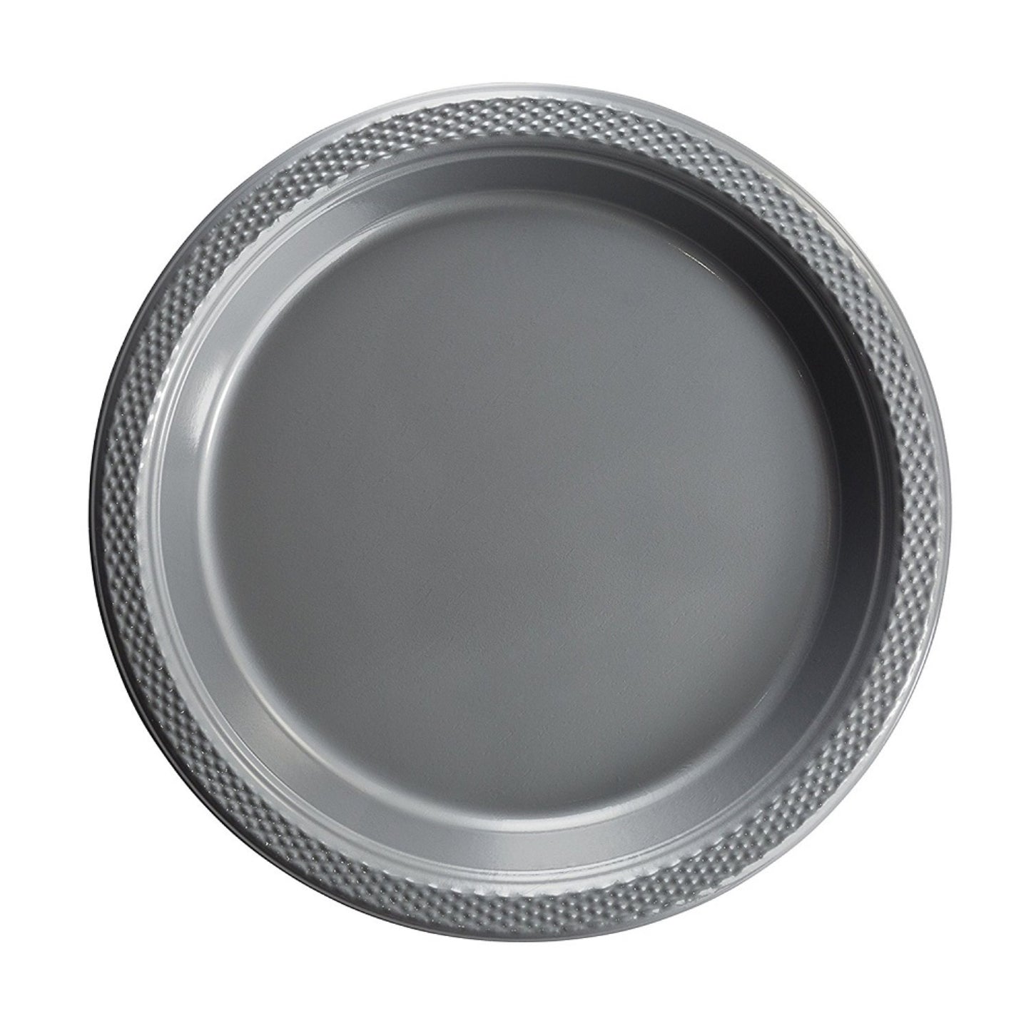 10 In. Silver Plastic Plates - 50 Ct.